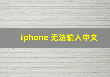 iphone 无法输入中文